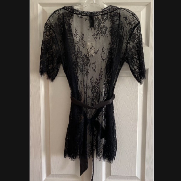 Brand new sz SM black lace Forever 21 sexy mini robe - Picture 3 of 5